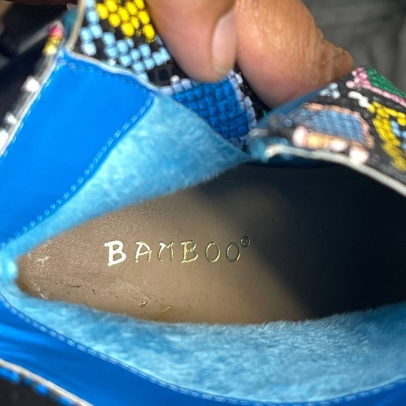 Bamboo  Sorbet Ankle Boots Multi Color  Rainbow Faux Leather Sz 5.5 Colorful - Picture 10 of 14